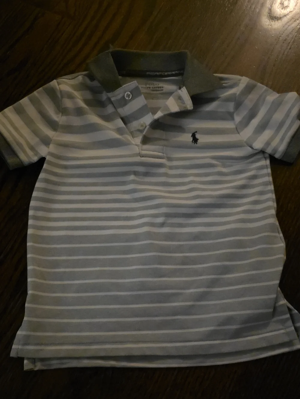 Ralph Lauren Boys Performance Blue & White Striped Polo